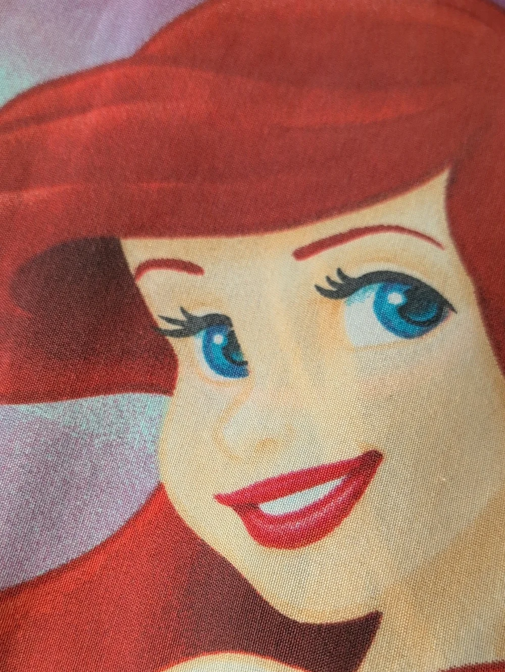 Vintage Disney The Little Mermaid Ariel Reversible Pillowcase Teal Pink Princess
